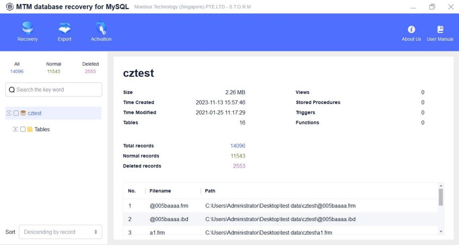 MTM Database Recovery 