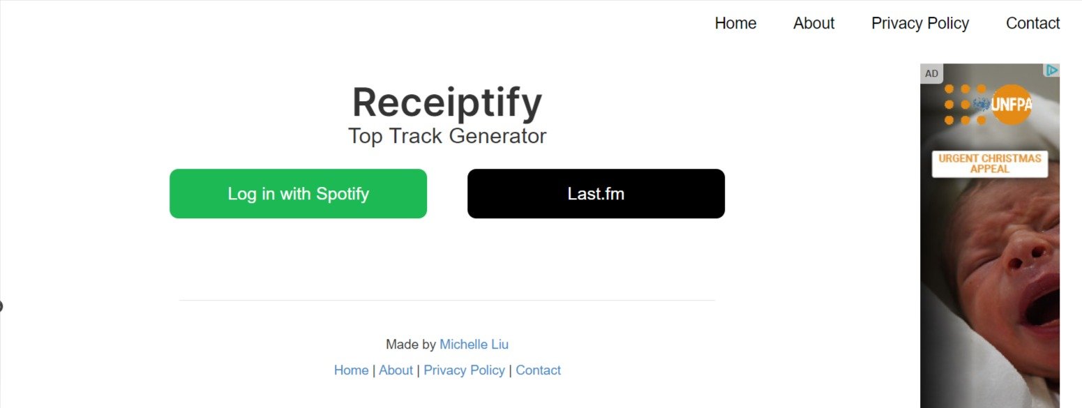 Receiptify Website