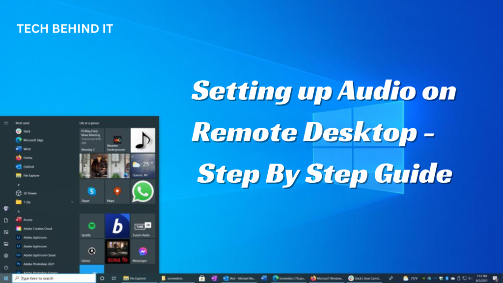 Setting up Audio on Remote Desktop - Step By Step Guide